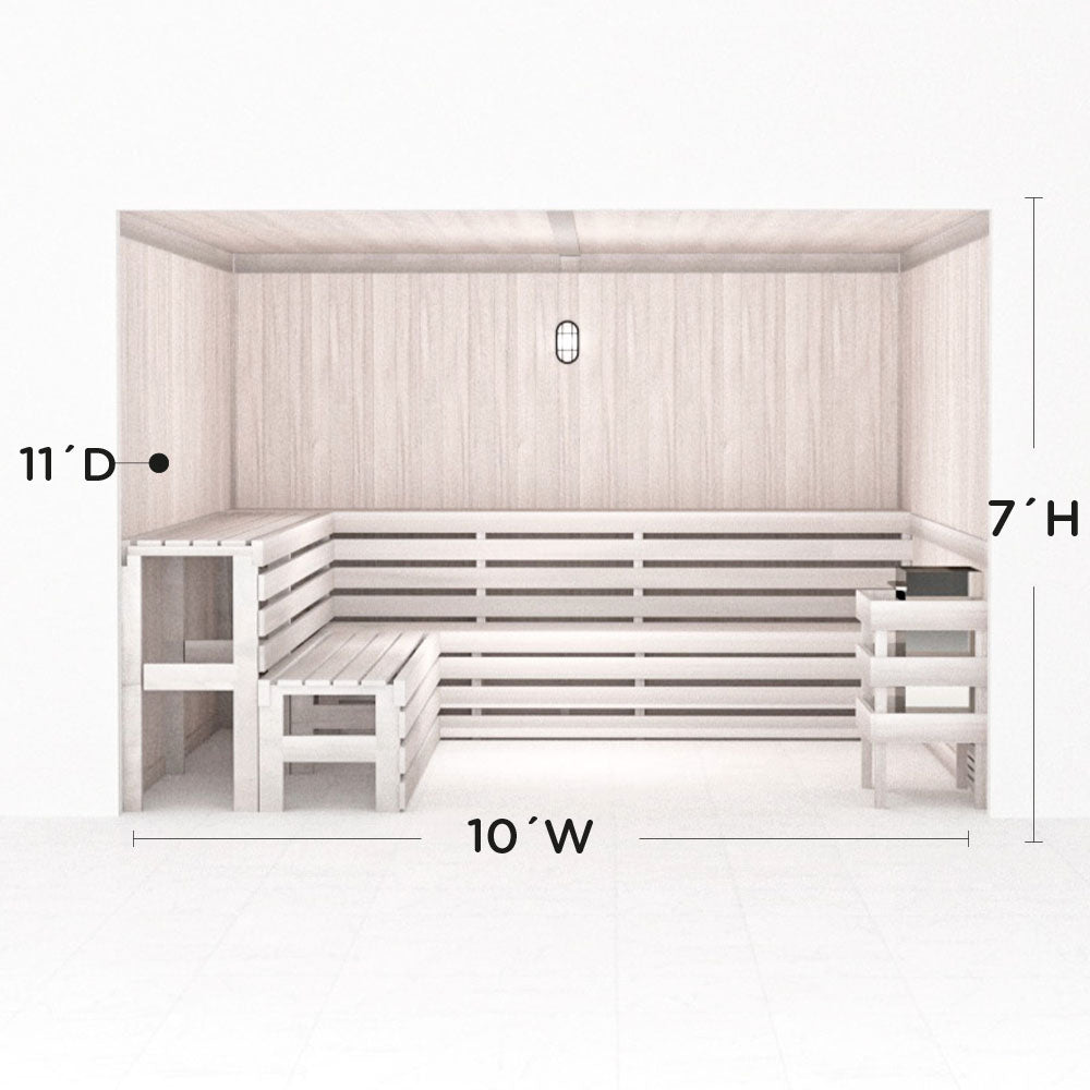 Hand Finished Precut Home Sauna Kit by Scandia - White