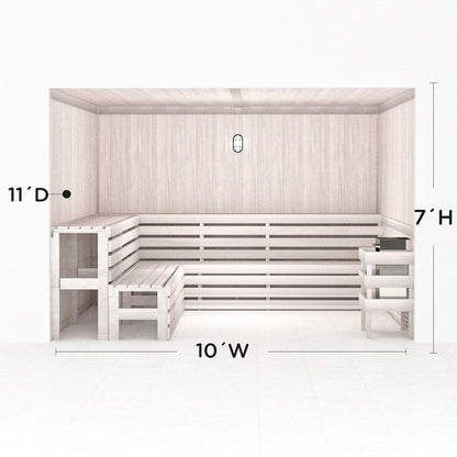 Hand Finished Precut Home Sauna Kit by Scandia - White