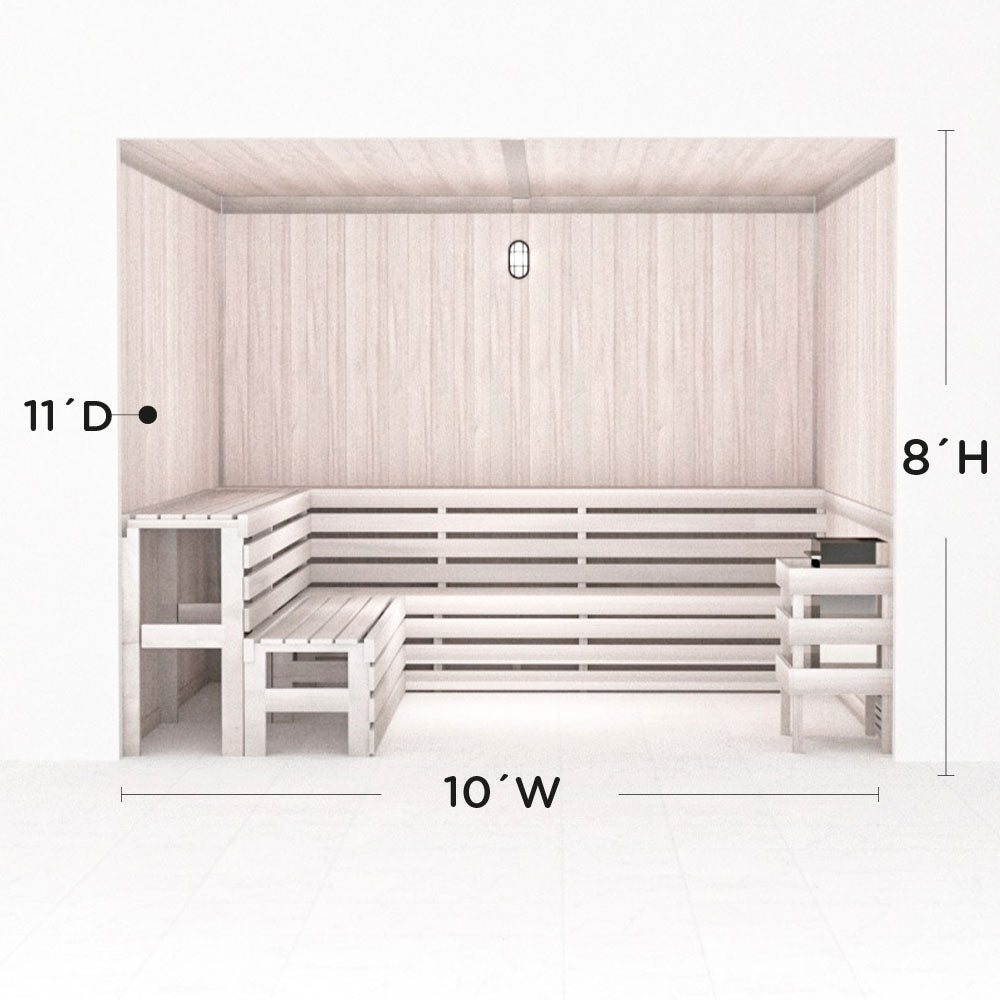 Hand Finished Precut Home Sauna Kit by Scandia - White