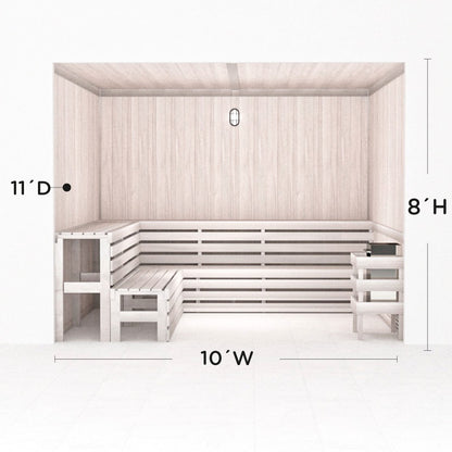 Hand Finished Precut Home Sauna Kit by Scandia - White