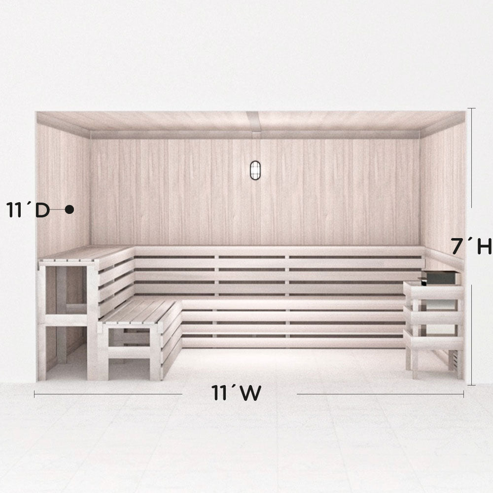 Hand Finished Precut Home Sauna Kit by Scandia - White