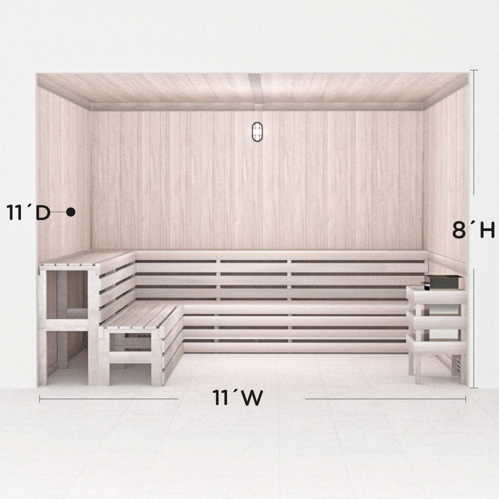 Hand Finished Precut Home Sauna Kit by Scandia - White