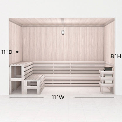 Hand Finished Precut Home Sauna Kit by Scandia - White