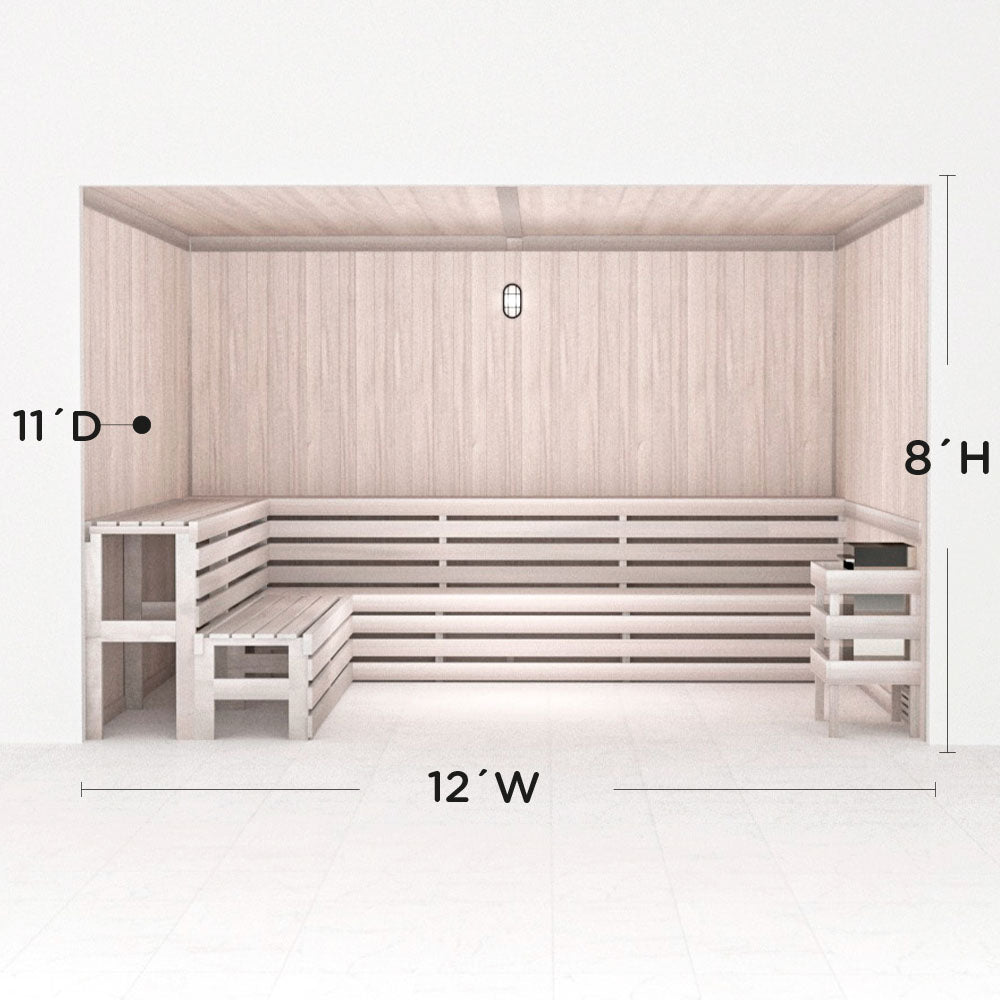 Hand Finished Precut Home Sauna Kit by Scandia - White
