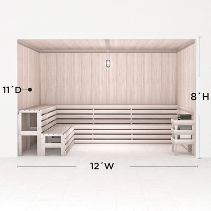 Hand Finished Precut Home Sauna Kit by Scandia - White