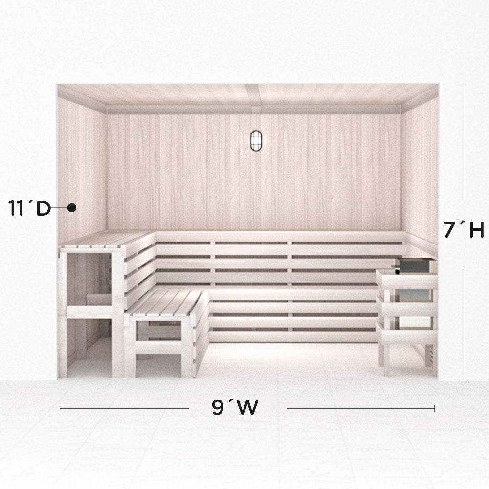 Hand Finished Precut Home Sauna Kit by Scandia - White