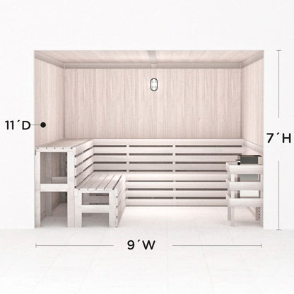 Hand Finished Precut Home Sauna Kit by Scandia - White