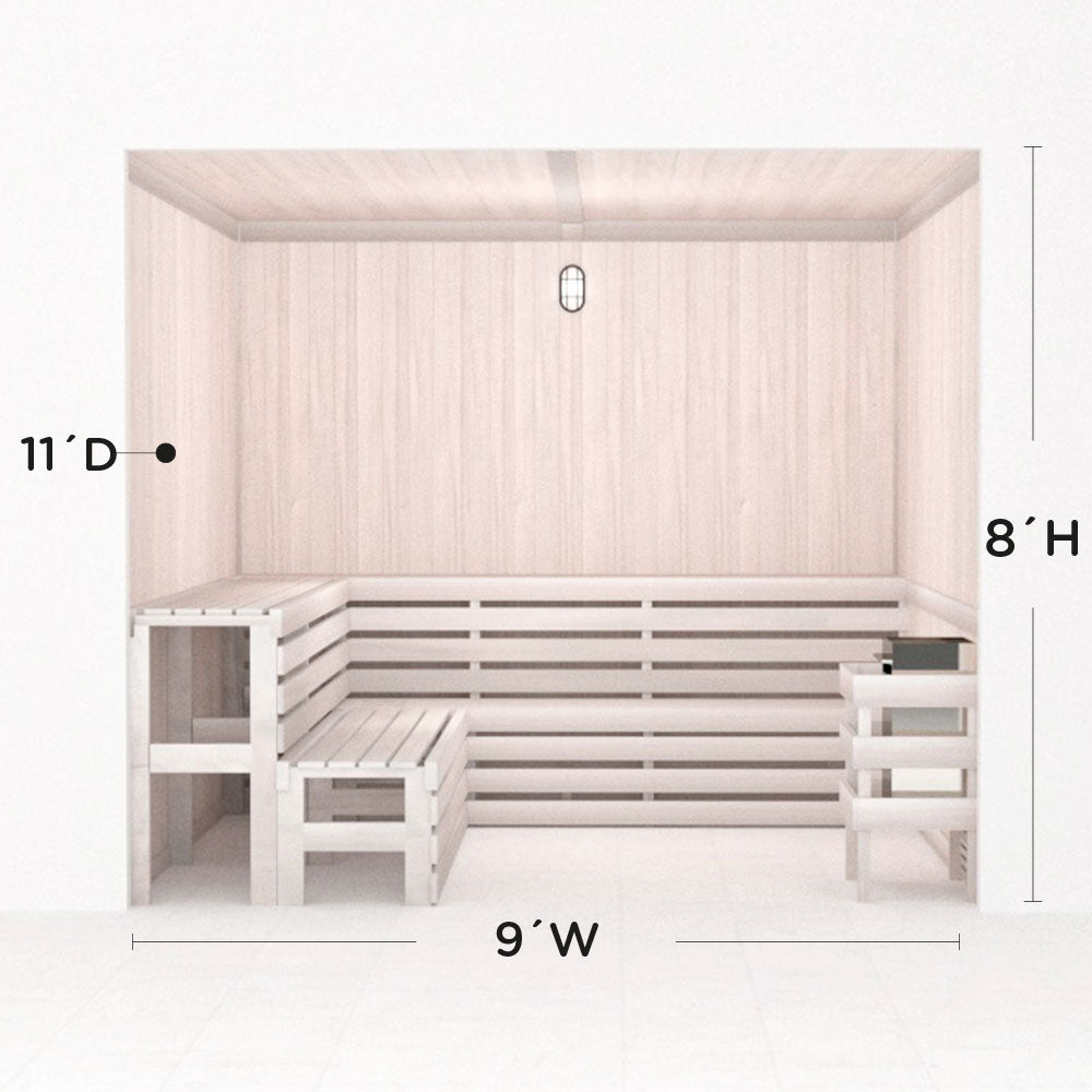 Hand Finished Precut Home Sauna Kit by Scandia - White