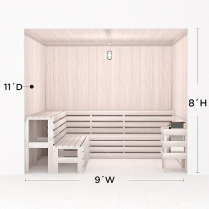 Hand Finished Precut Home Sauna Kit by Scandia - White