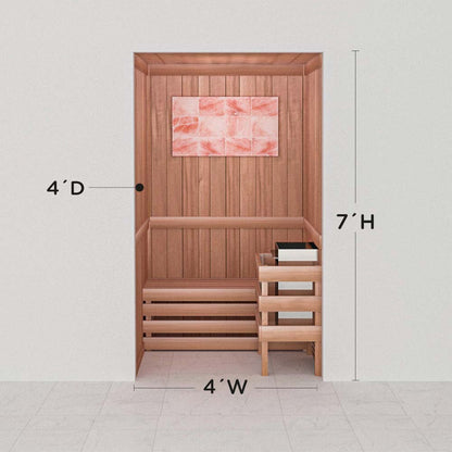 Precut Himalayan salt sauna layout, 4 by 4 by 7 ft