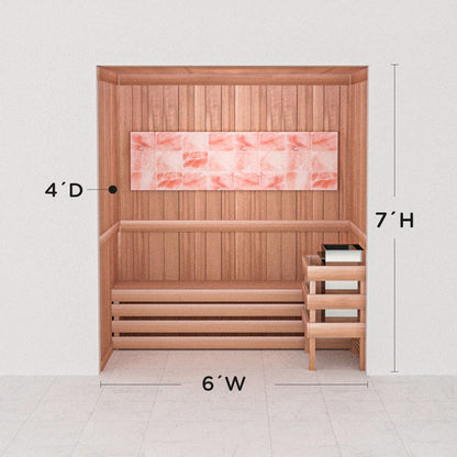 Precut Himalayan salt sauna layout, 4 by 6 by 7 ft