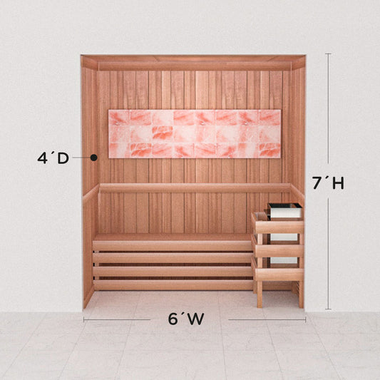 Precut Himalayan salt sauna layout, 4 by 6 by 7 ft