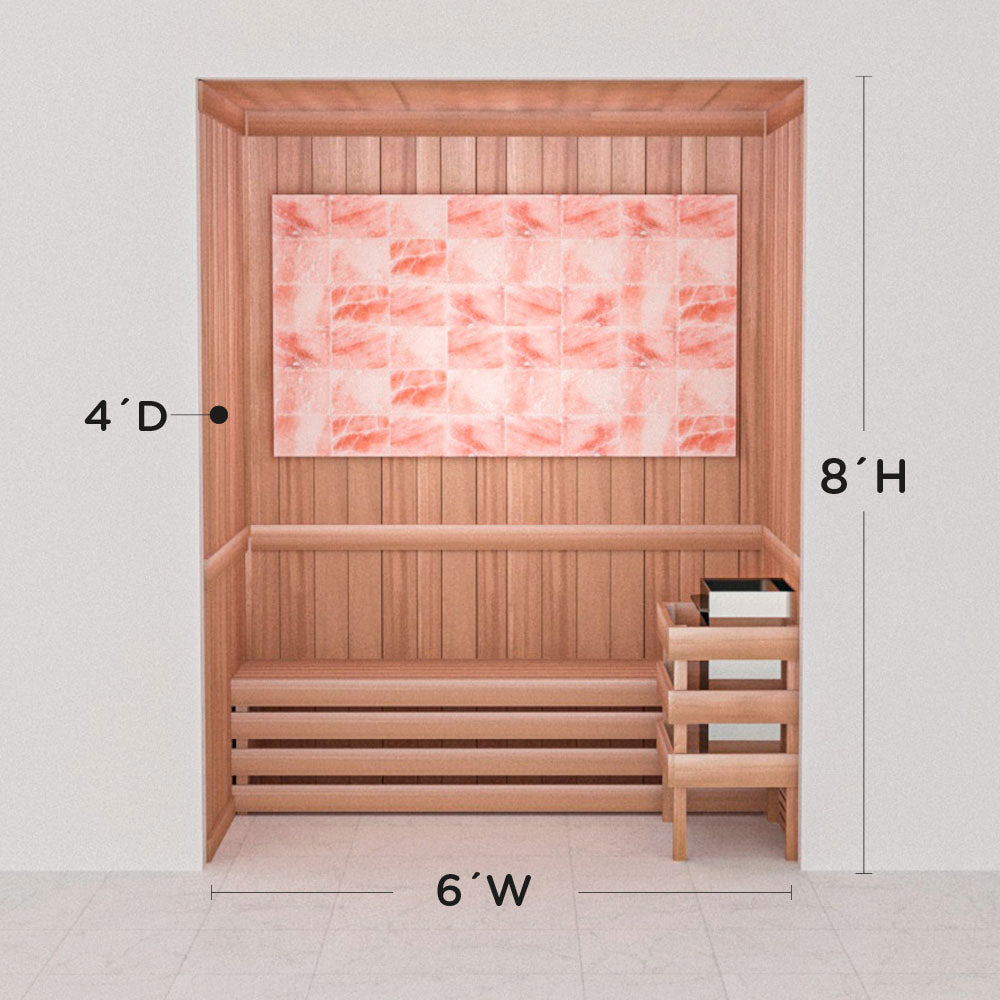 Precut Himalayan salt sauna layout, 4 by 6 by 8 ft
