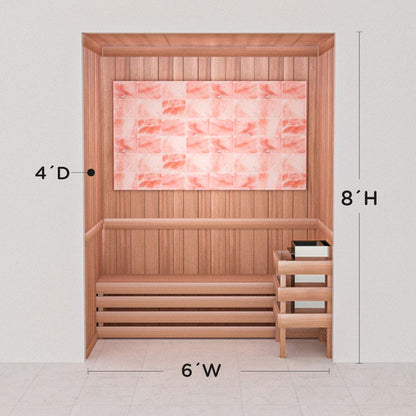 Precut Himalayan salt sauna layout, 4 by 6 by 8 ft