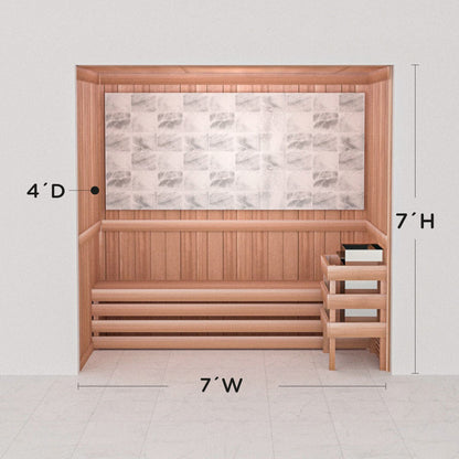 Precut Himalayan salt sauna layout, 4 by 7 by 7 ft