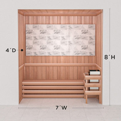 Precut Himalayan salt sauna layout, 4 by 7 by 8 ft