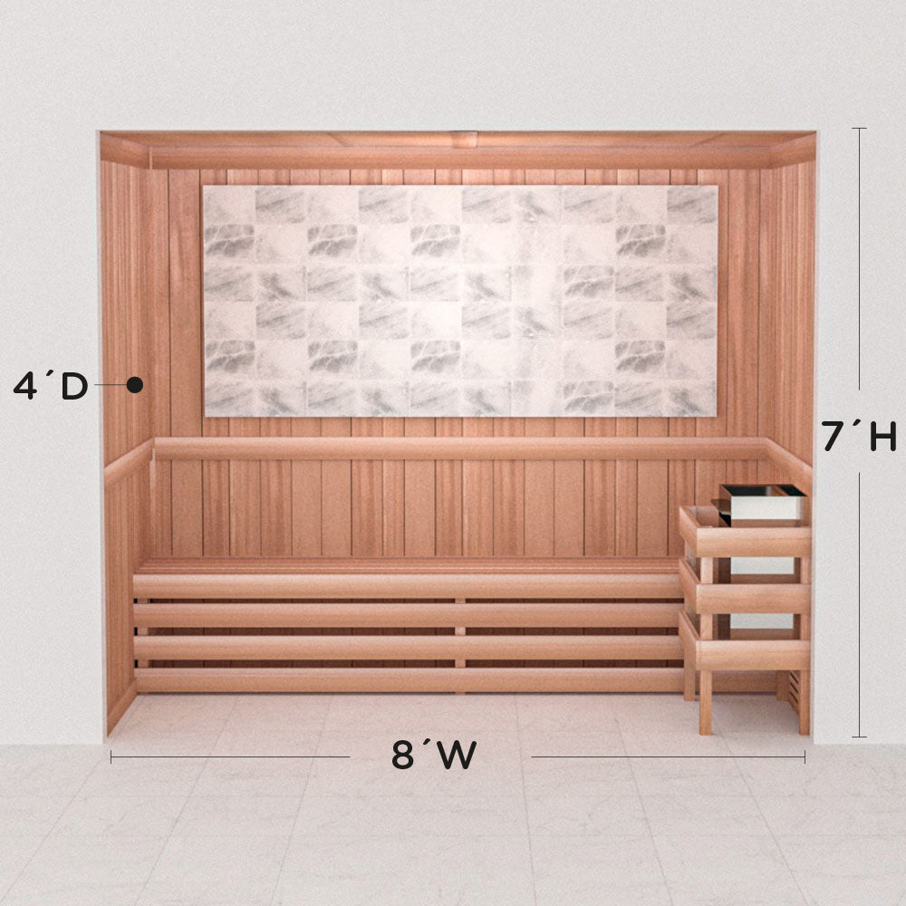Precut Himalayan salt sauna layout, 4 by 8 by 7 ft