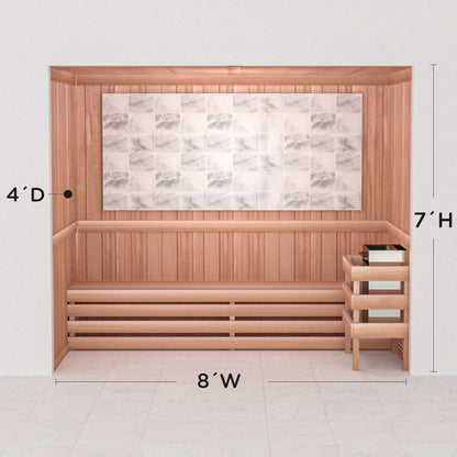 Precut Himalayan salt sauna layout, 4 by 8 by 7 ft