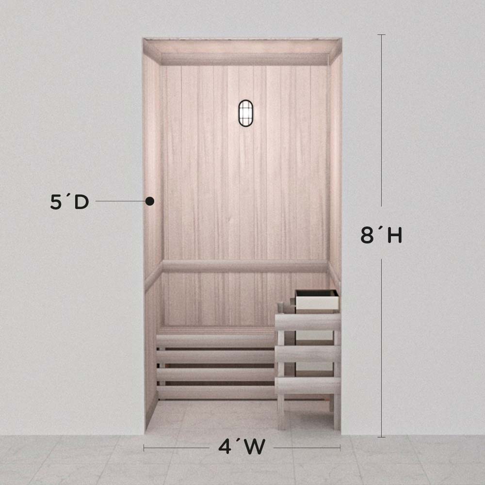 Hand Finished Precut Home Sauna Kit by Scandia - White