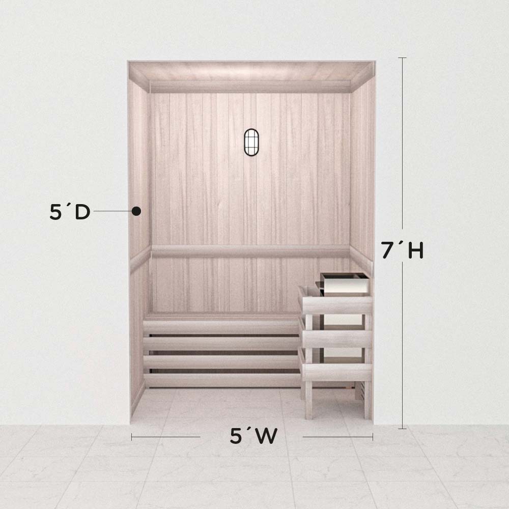 Hand Finished Precut Home Sauna Kit by Scandia - White