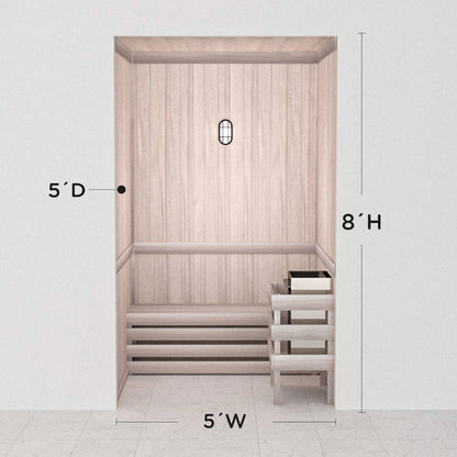 Hand Finished Precut Home Sauna Kit by Scandia - White