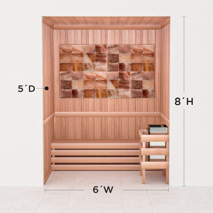 Precut Himalayan salt sauna layout, 5 by 6 by 8 ft