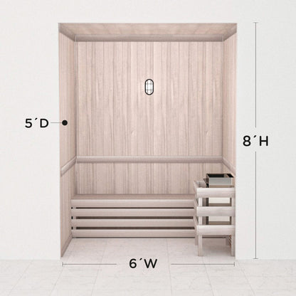 Hand Finished Precut Home Sauna Kit by Scandia - White