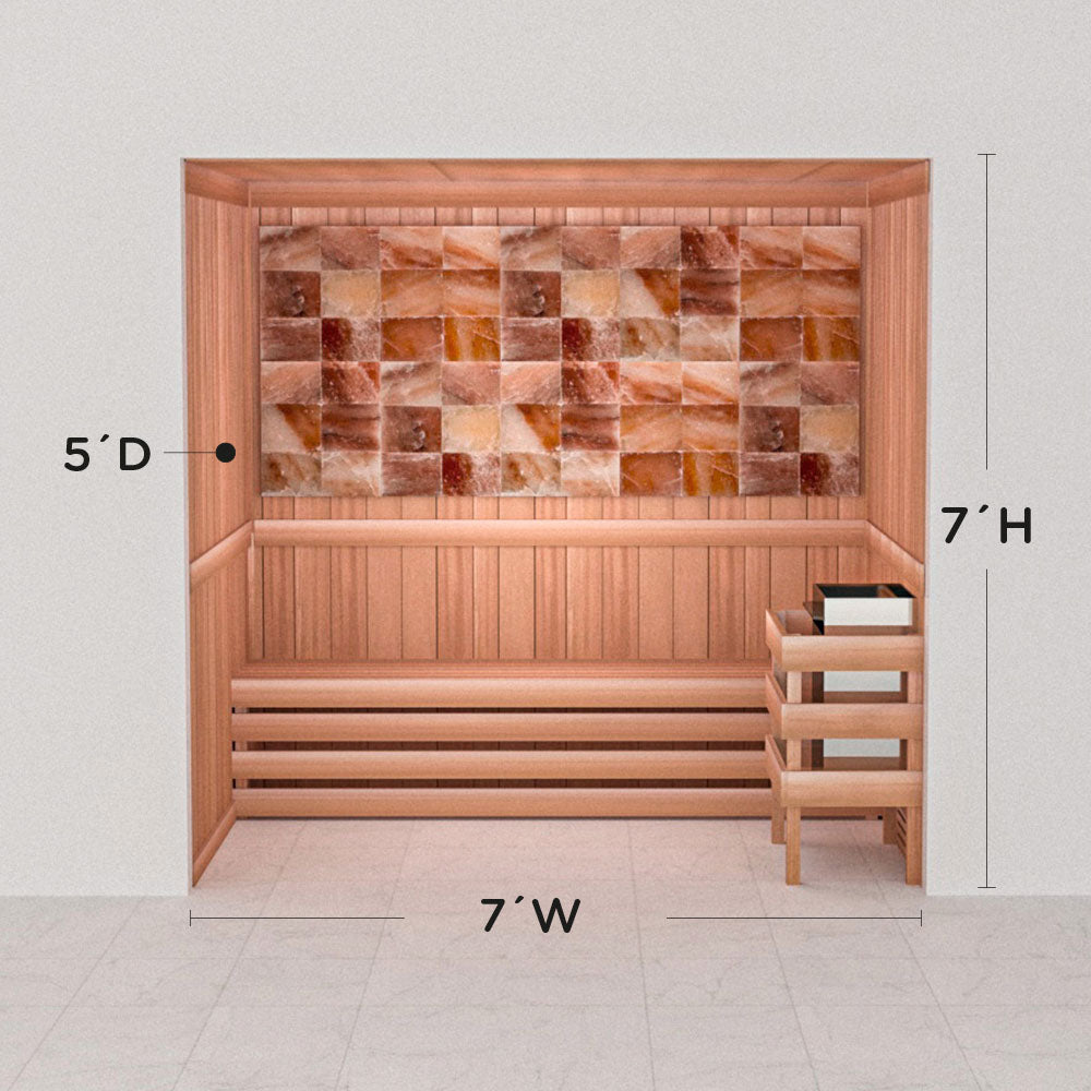 Precut Himalayan salt sauna layout, 5 by 7 by 7 ft
