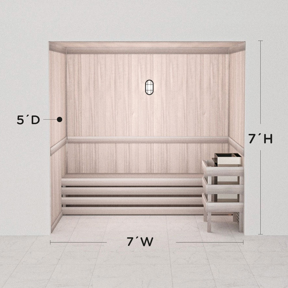 Hand Finished Precut Home Sauna Kit by Scandia - White