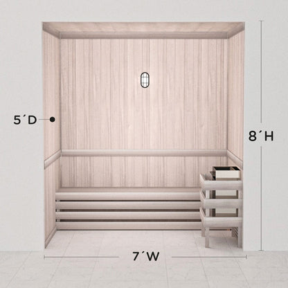 Hand Finished Precut Home Sauna Kit by Scandia - White