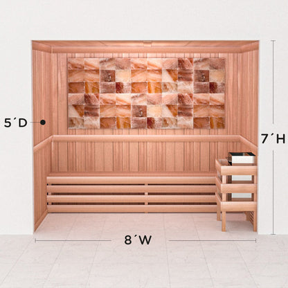 Precut Himalayan salt sauna layout, 5 by 8 by 7 ft