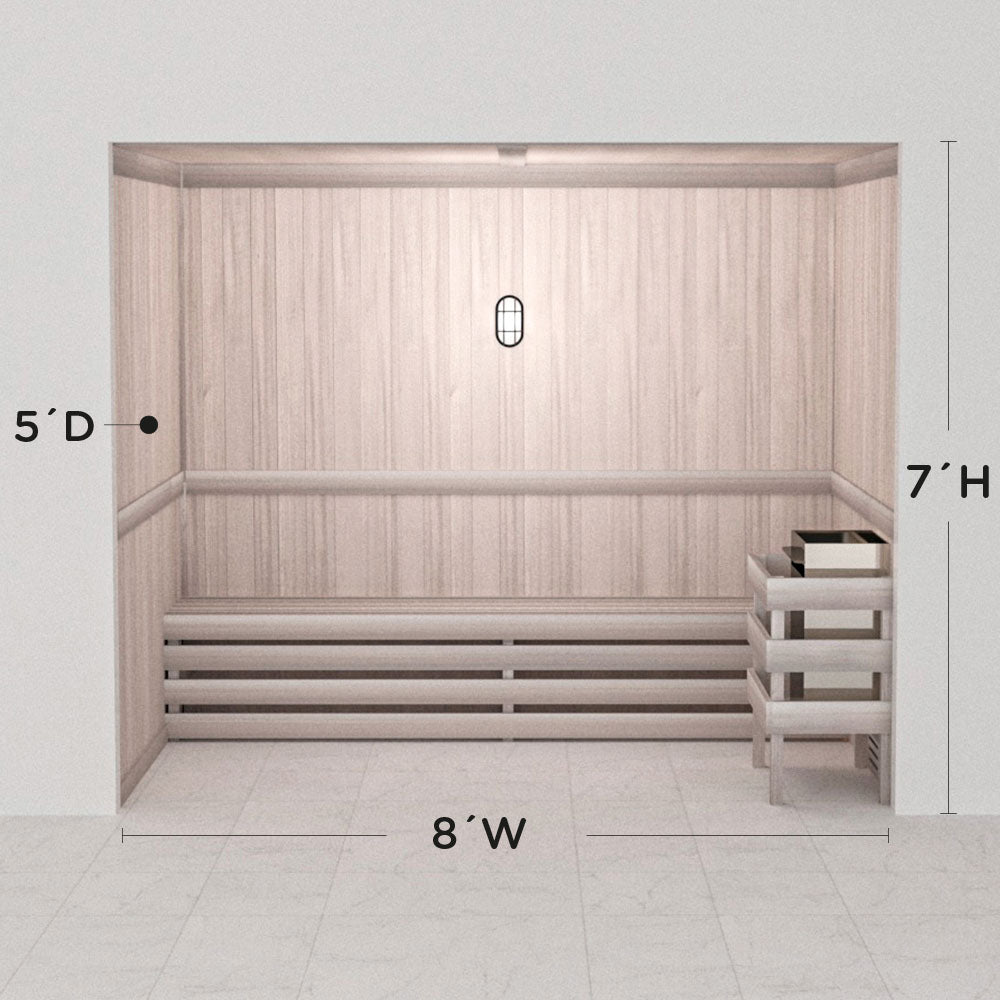 Hand Finished Precut Home Sauna Kit by Scandia - White