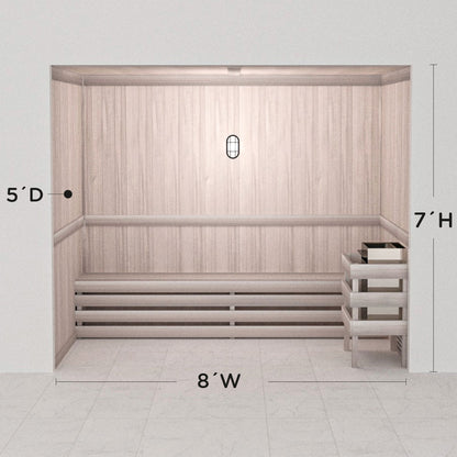 Hand Finished Precut Home Sauna Kit by Scandia - White
