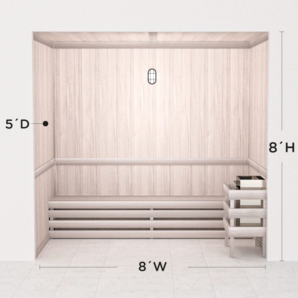 Hand Finished Precut Home Sauna Kit by Scandia - White