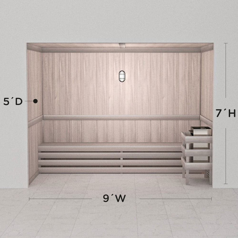 Hand Finished Precut Home Sauna Kit by Scandia - White
