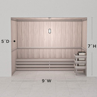 Hand Finished Precut Home Sauna Kit by Scandia - White