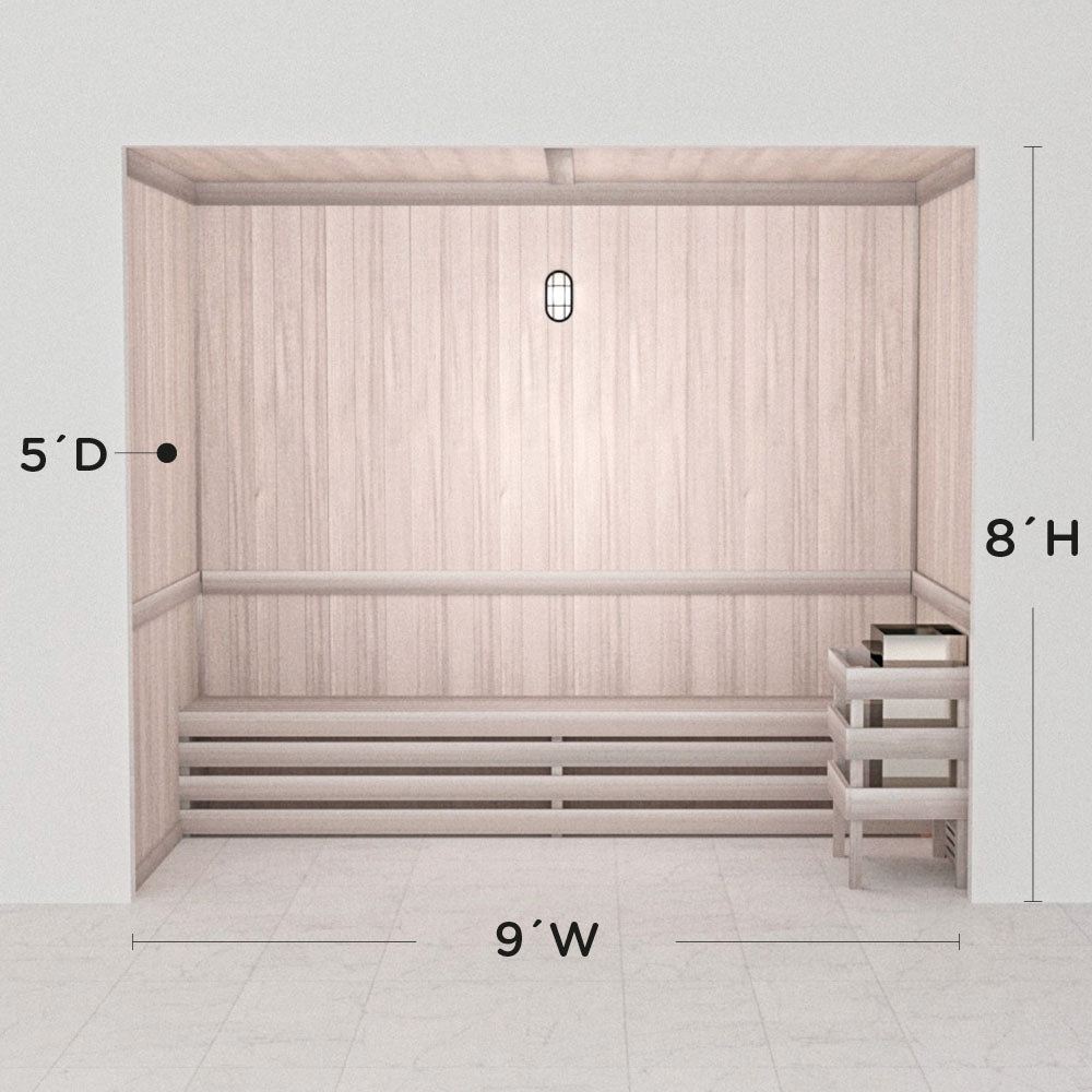 Hand Finished Precut Home Sauna Kit by Scandia - White