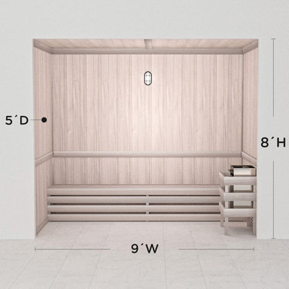 Hand Finished Precut Home Sauna Kit by Scandia - White