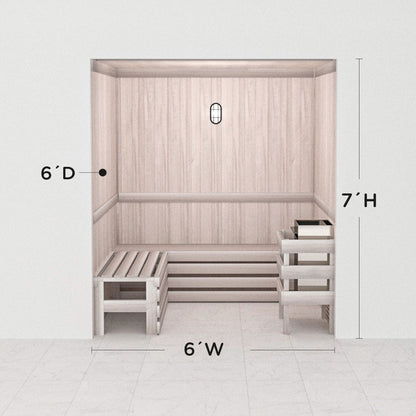Hand Finished Precut Home Sauna Kit by Scandia - White