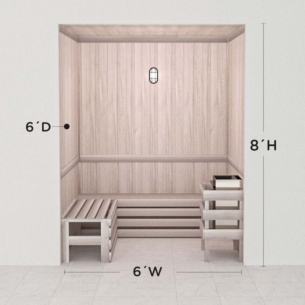 Hand Finished Precut Home Sauna Kit by Scandia - White