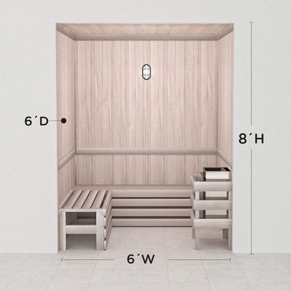 Hand Finished Precut Home Sauna Kit by Scandia - White
