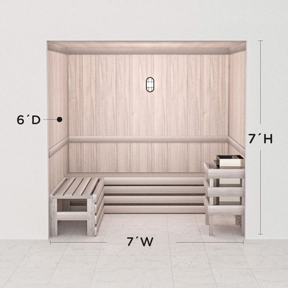 Hand Finished Precut Home Sauna Kit by Scandia - White