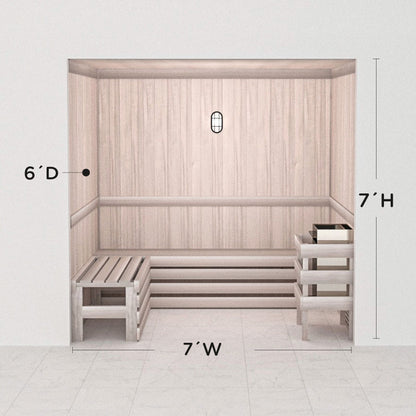 Hand Finished Precut Home Sauna Kit by Scandia - White