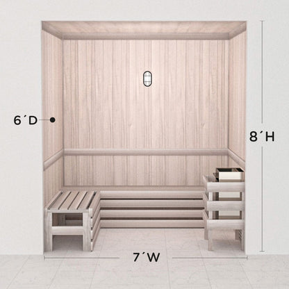 Hand Finished Precut Home Sauna Kit by Scandia - White