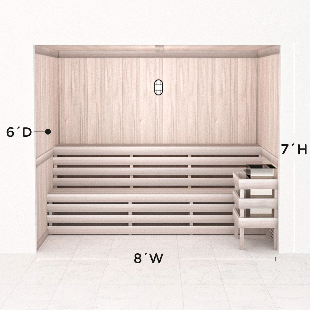 Hand Finished Precut Home Sauna Kit by Scandia - White