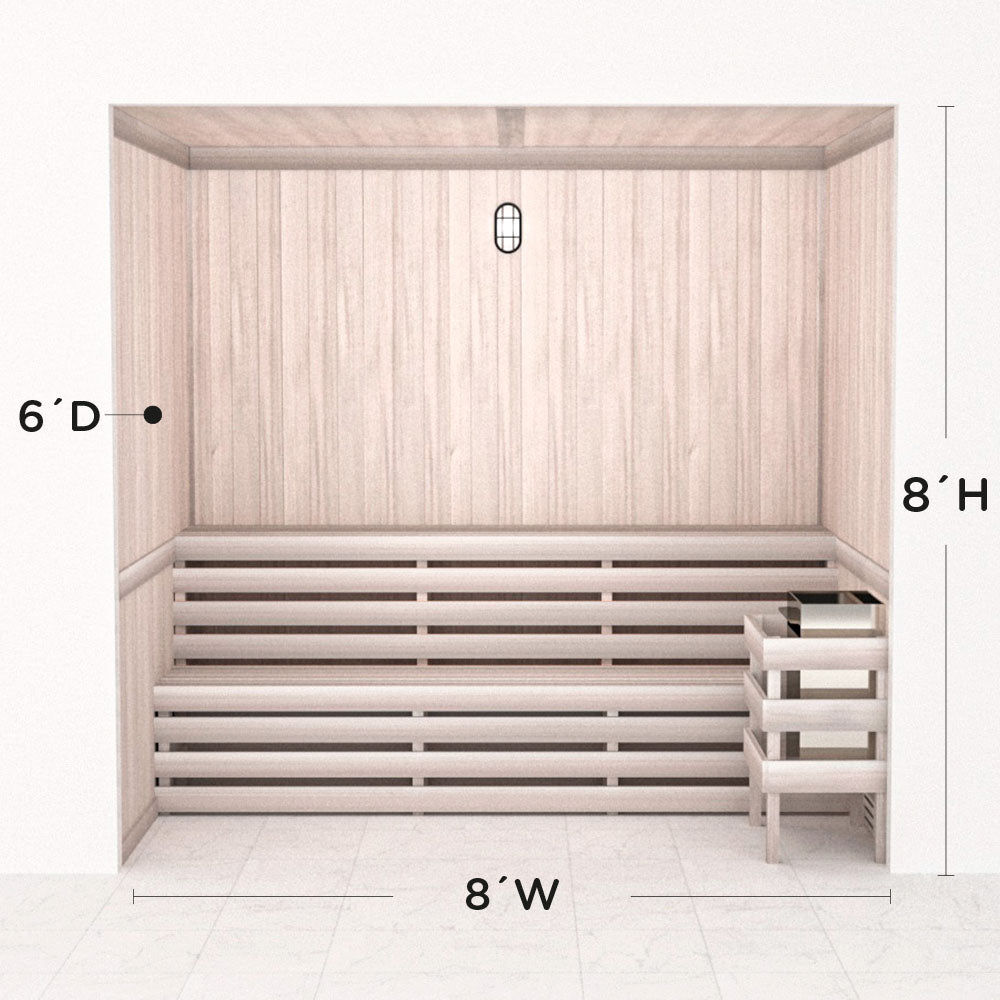 Hand Finished Precut Home Sauna Kit by Scandia - White