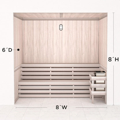 Hand Finished Precut Home Sauna Kit by Scandia - White