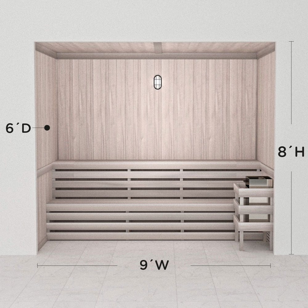 Hand Finished Precut Home Sauna Kit by Scandia - White