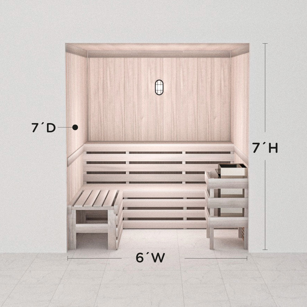 Hand Finished Precut Home Sauna Kit by Scandia - White