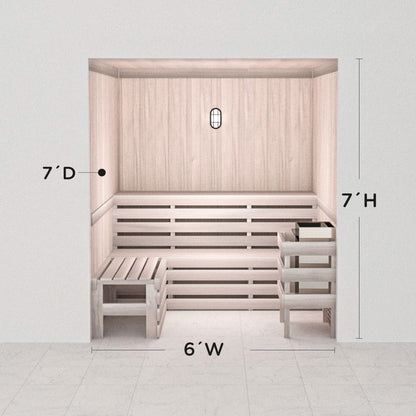 Hand Finished Precut Home Sauna Kit by Scandia - White